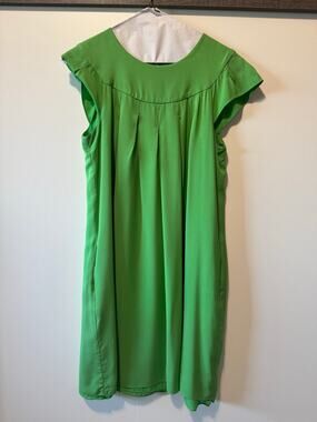 Banana Republic Women’s Green A Line Shift Dress Size Small 100% Silk Mini Y2K